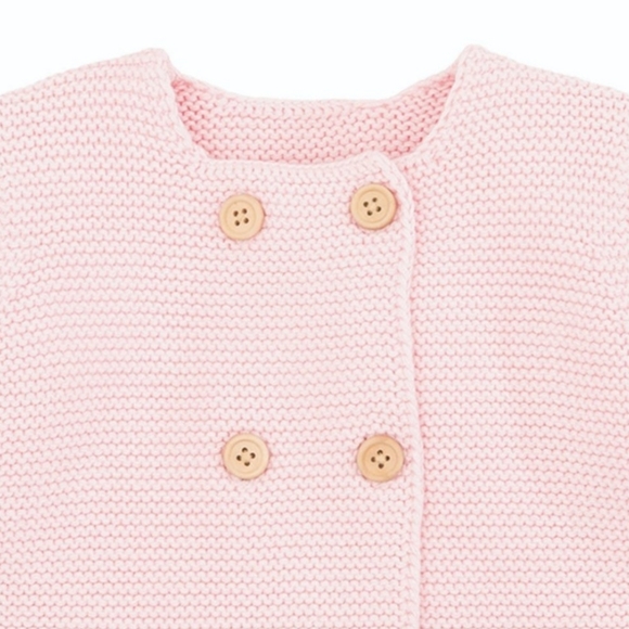 Elegant Baby Pink Grey Chunky Sweater 18mo NWOT - Picture 4 of 9